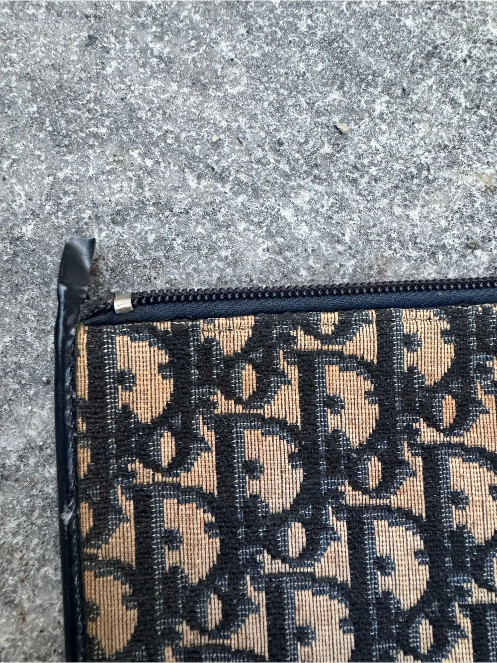Authentic Vintage Christian Dior Monogram Canvas Zip Pouch